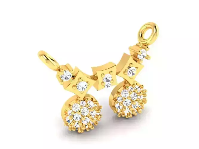 Round Design Gold Necklace With Diamonds