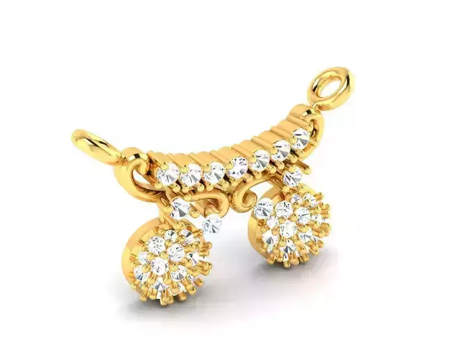 Round Design Gold Necklace With Diamonds 1