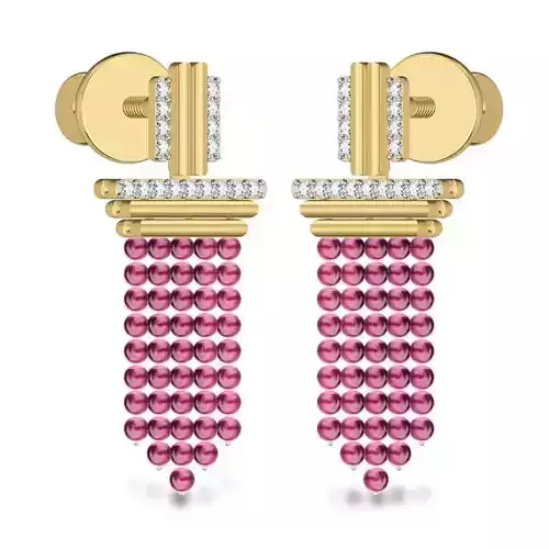 Gold Drop Earrings With Gemstones 6