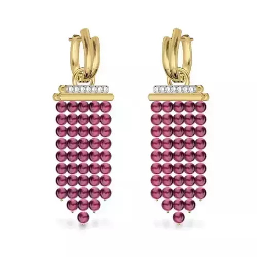 Gold Drop Earrings With Gemstones 7