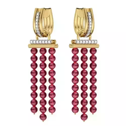 Gold Drop Earrings With Gemstones 8