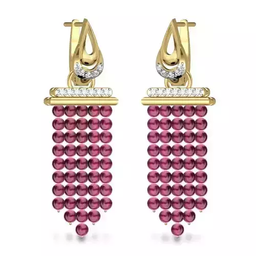 Gold Drop Earrings With Gemstones 11