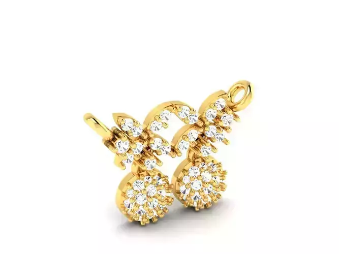 Round Design Gold Necklace With Diamonds 3