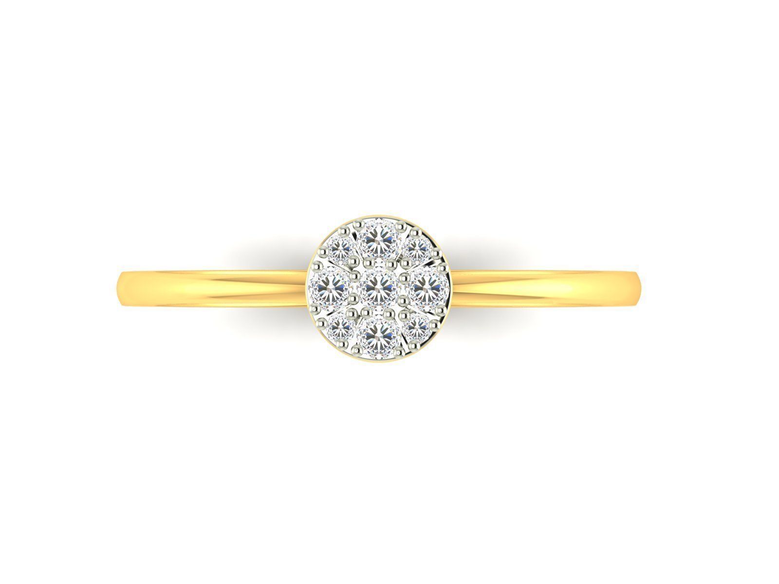 Round Shaped Gold Thin Ring With Diamonds 1 3D print model_3