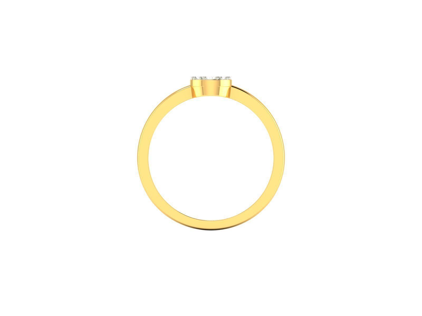 Round Shaped Gold Thin Ring With Diamonds 1 3D print model_1