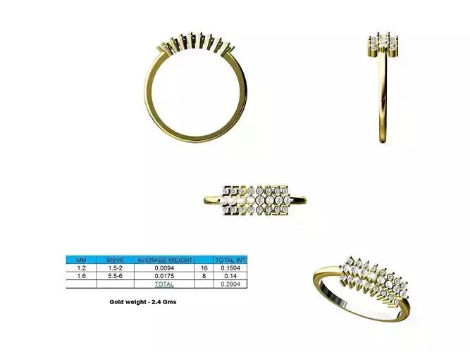 Gold Engagement Ring With Diamonds 195