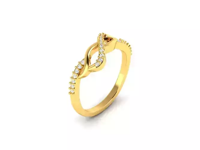 Gold Engagement Ring With Diamonds 196