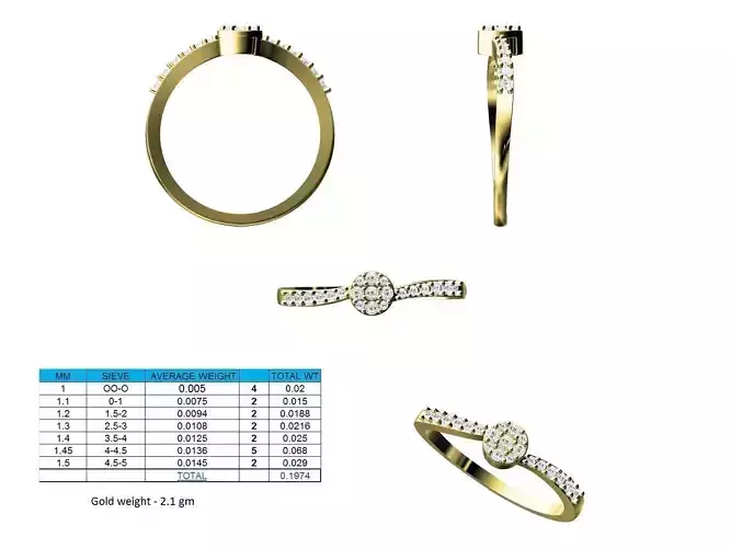 Gold Engagement Ring With Diamonds 197