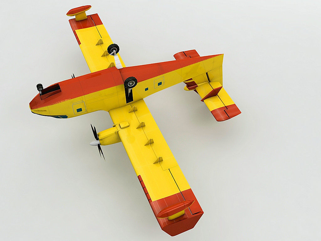 Canadair CL-415 Aircraft Low-poly 3D model_1