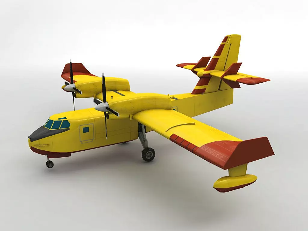 Canadair CL-415 Aircraft Low-poly 3D model_0