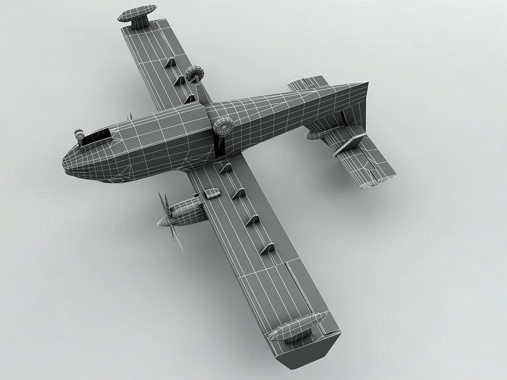 Canadair CL-415 Aircraft Low-poly 3D model_3