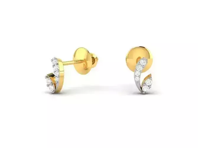 Gold Ear Studs With Diamonds 19