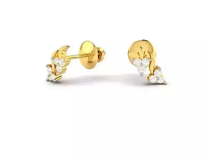 Gold Ear Studs With Diamonds 21