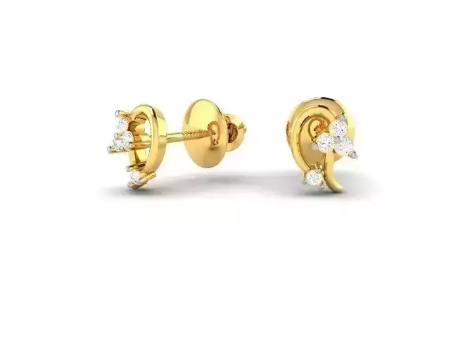 Gold Ear Studs With Diamonds 23