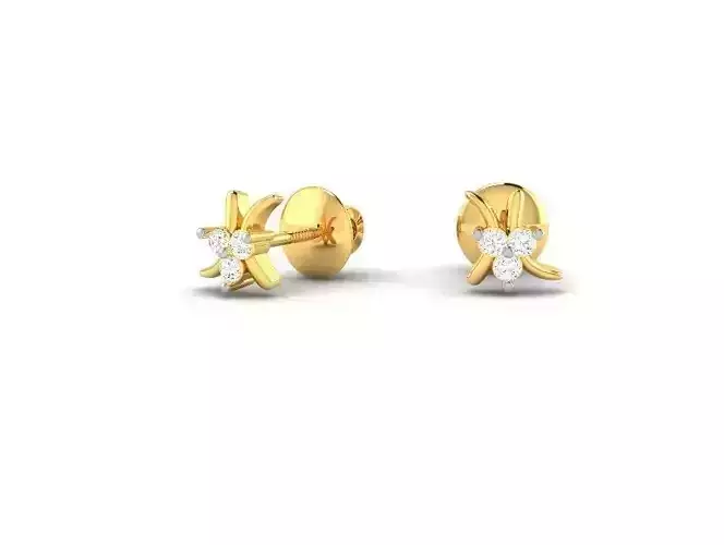 Gold Ear Studs With Diamonds 27