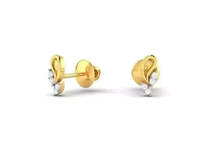 Gold Ear Studs With Diamonds 29