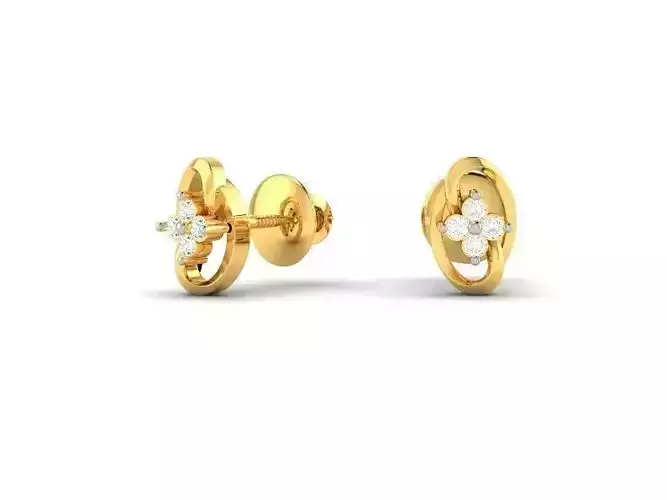 Gold Ear Studs With Diamonds 32
