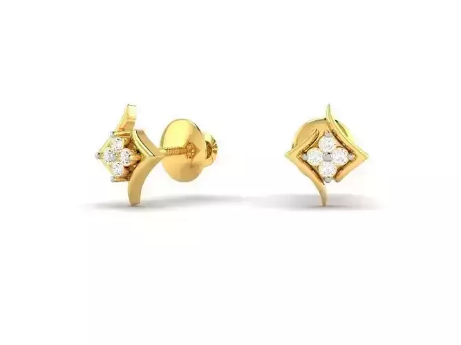 Gold Ear Studs With Diamonds 33