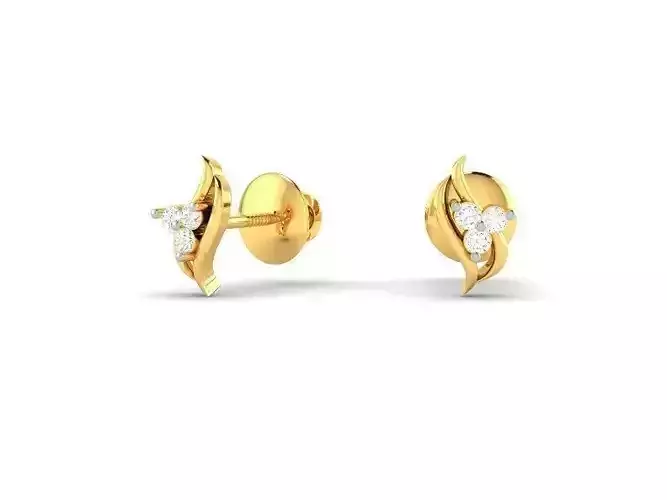 Gold Ear Studs With Diamonds 34
