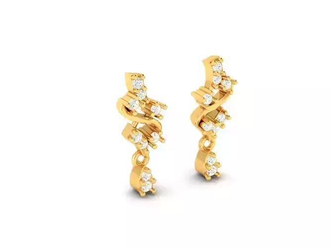 Gold Drop Earrings With Diamonds 21