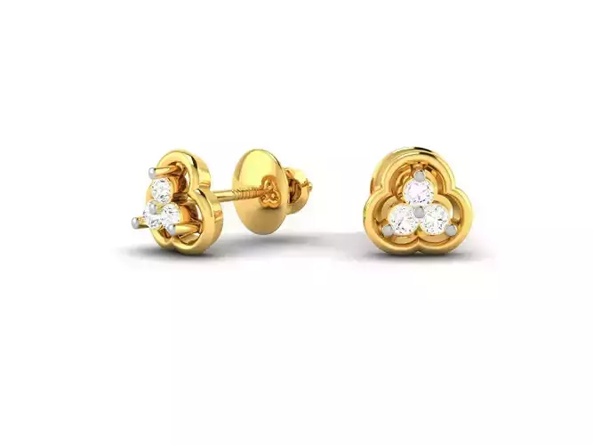 Gold Ear Studs With Diamonds 36