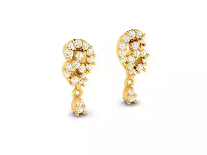 Gold Drop Earrings With Diamonds 22
