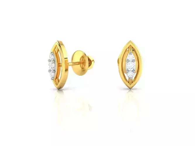 Marquise Shaped Ear Studs With Diamonds 1