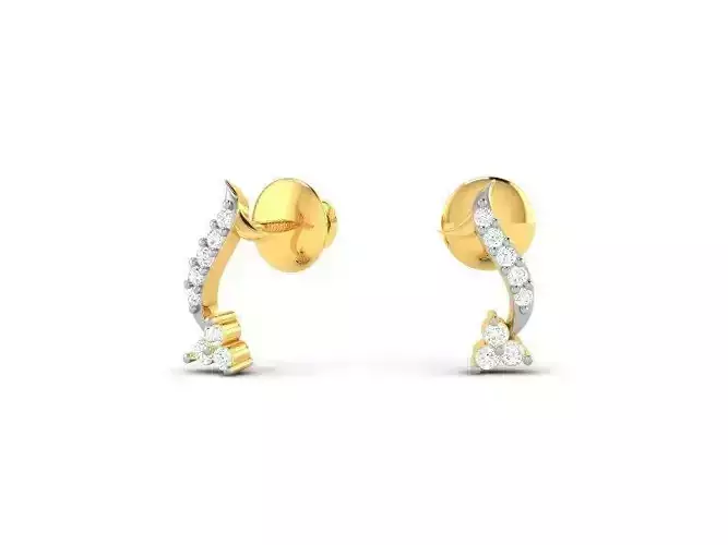 Gold Ear Studs With Diamonds 38