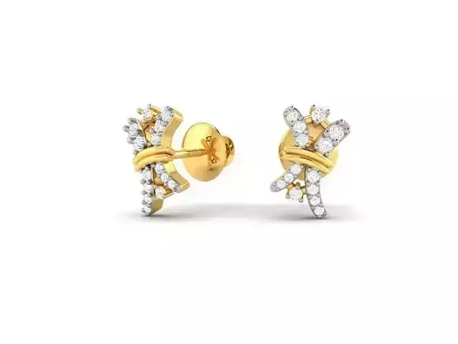 Gold Ear Studs With Diamonds 42