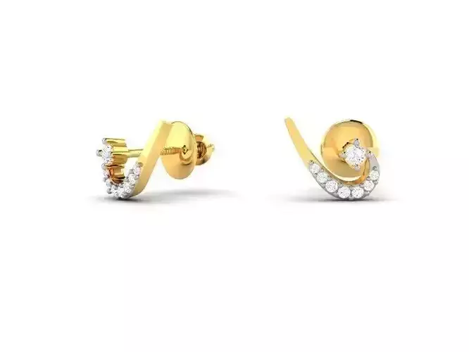 Gold Ear Studs With Diamonds 43