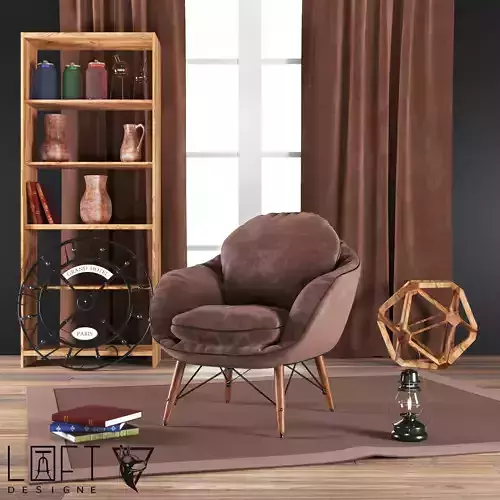 LOFT COLLECTION chair with bookshelves 3D model
