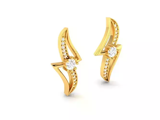 Gold Ear Studs With Diamonds 46