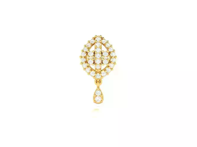 Marquise Shaped Gold Pendant With Diamonds 10