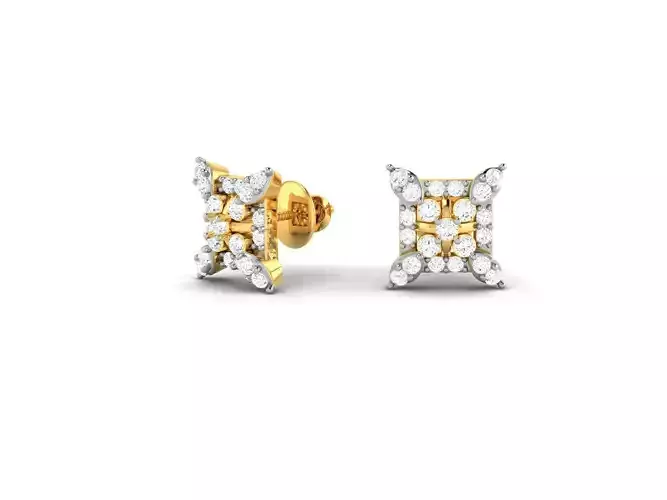 Gold Ear Studs With Diamonds 48