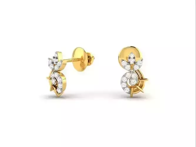 Gold Ear Studs With Diamonds 49
