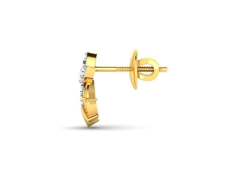 Gold Ear Studs With Diamonds 49 3D print model_1