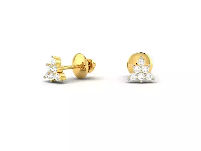 Gold Ear Studs With Diamonds 50