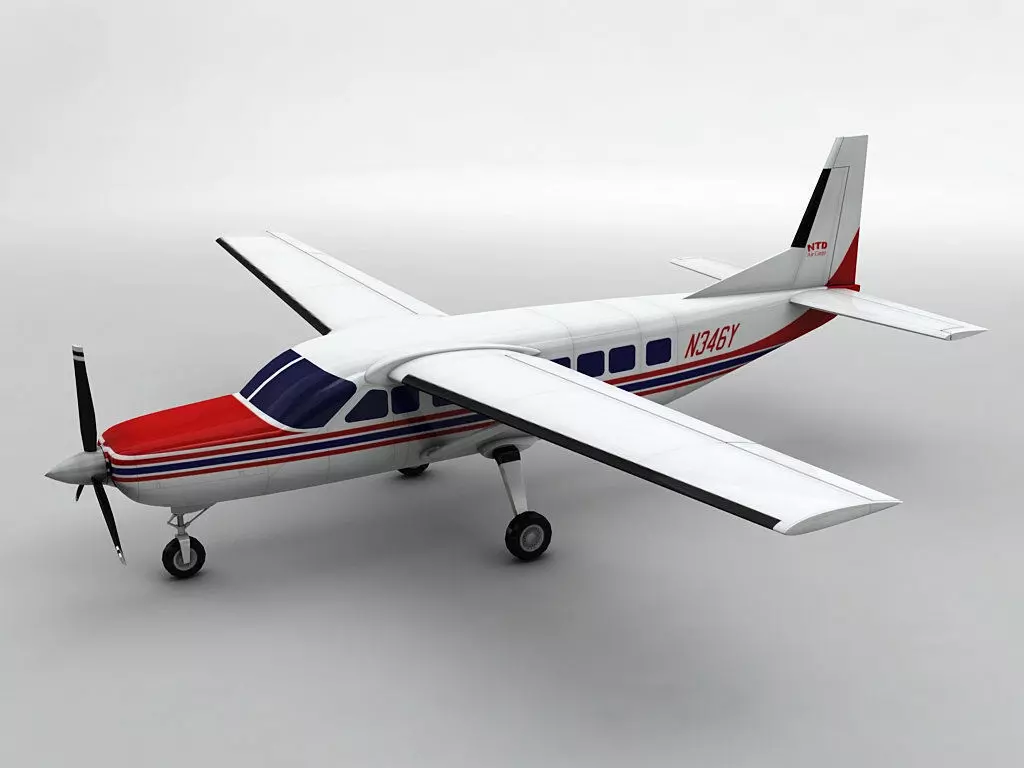 Cessna Caravan 208B Aircraft Low-poly 3D model_0
