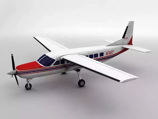 Cessna Caravan 208B Aircraft Low-poly 3D model