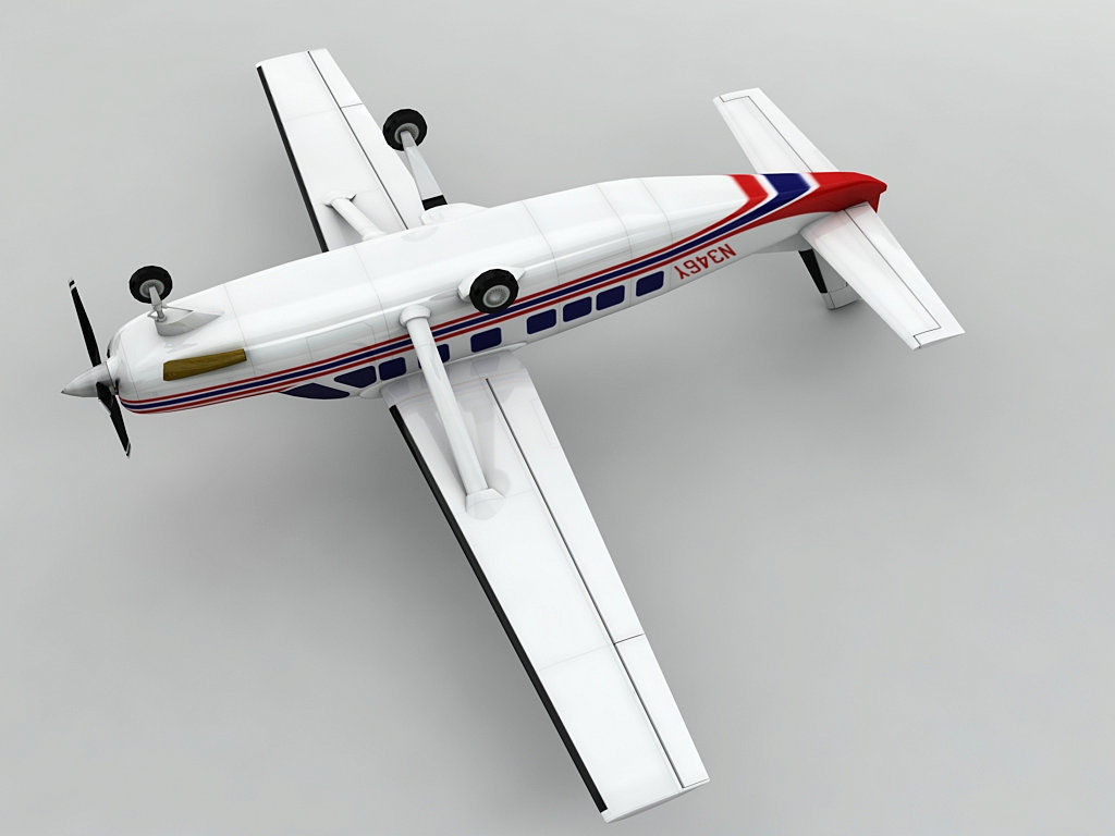 Cessna Caravan 208B Aircraft Low-poly 3D model_1
