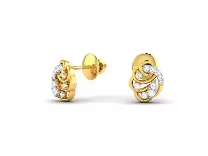 Gold Ear Studs With Diamonds 51