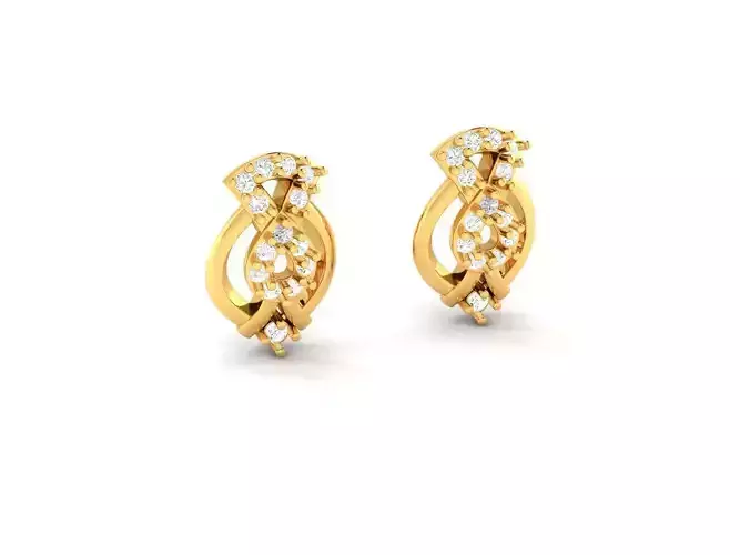 Marquise Shaped Gold Earrings With Diamonds 4