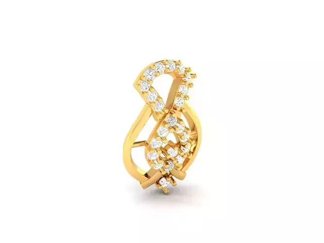 Marquise Shaped Gold Pendant With Diamonds 12