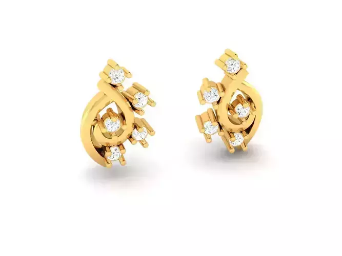 Gold Earrings With Diamonds 99