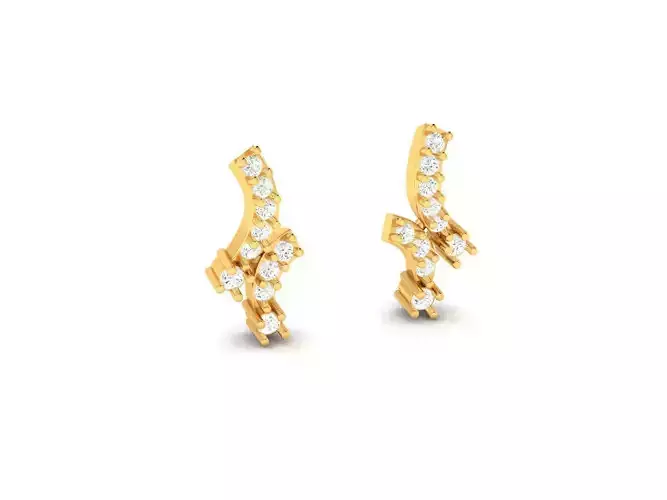 Gold Ear Studs With Diamonds 52