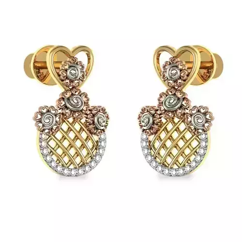 Round Shaped Drop Earrings With Diamonds 17