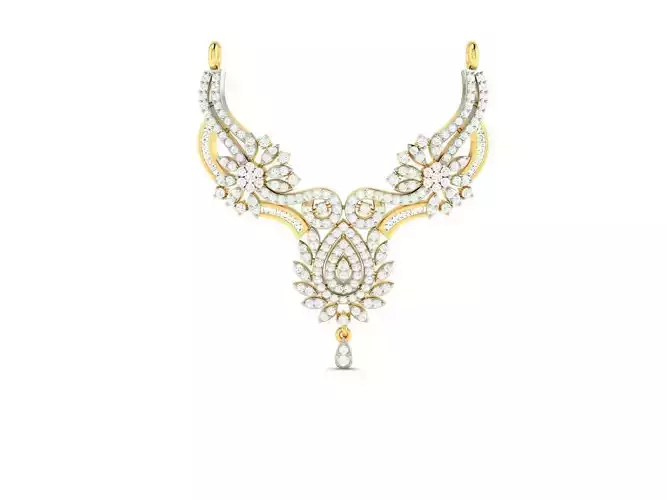 Gold Necklace With Diamonds 116