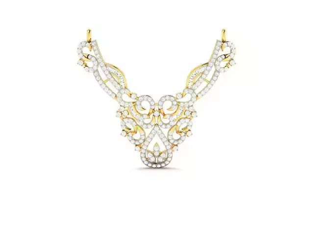 Gold Necklace With Diamonds 117