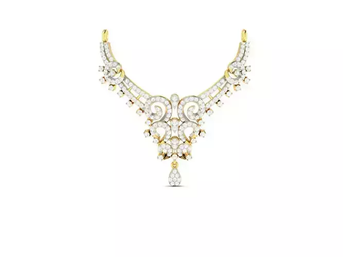 Gold Necklace With Diamonds 118