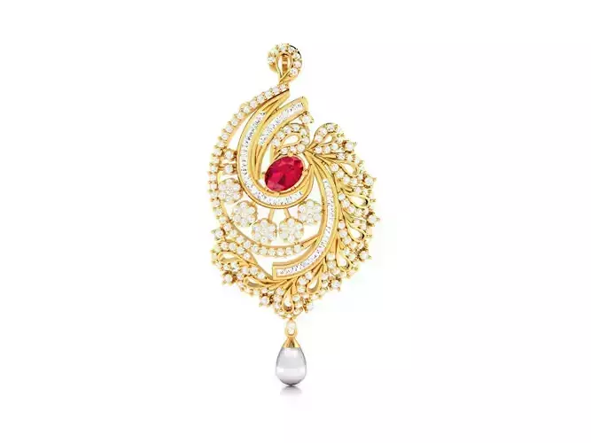 Gold Pendant With Gemstones 2